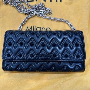 Valentino Black Quilted Leather Wristlet